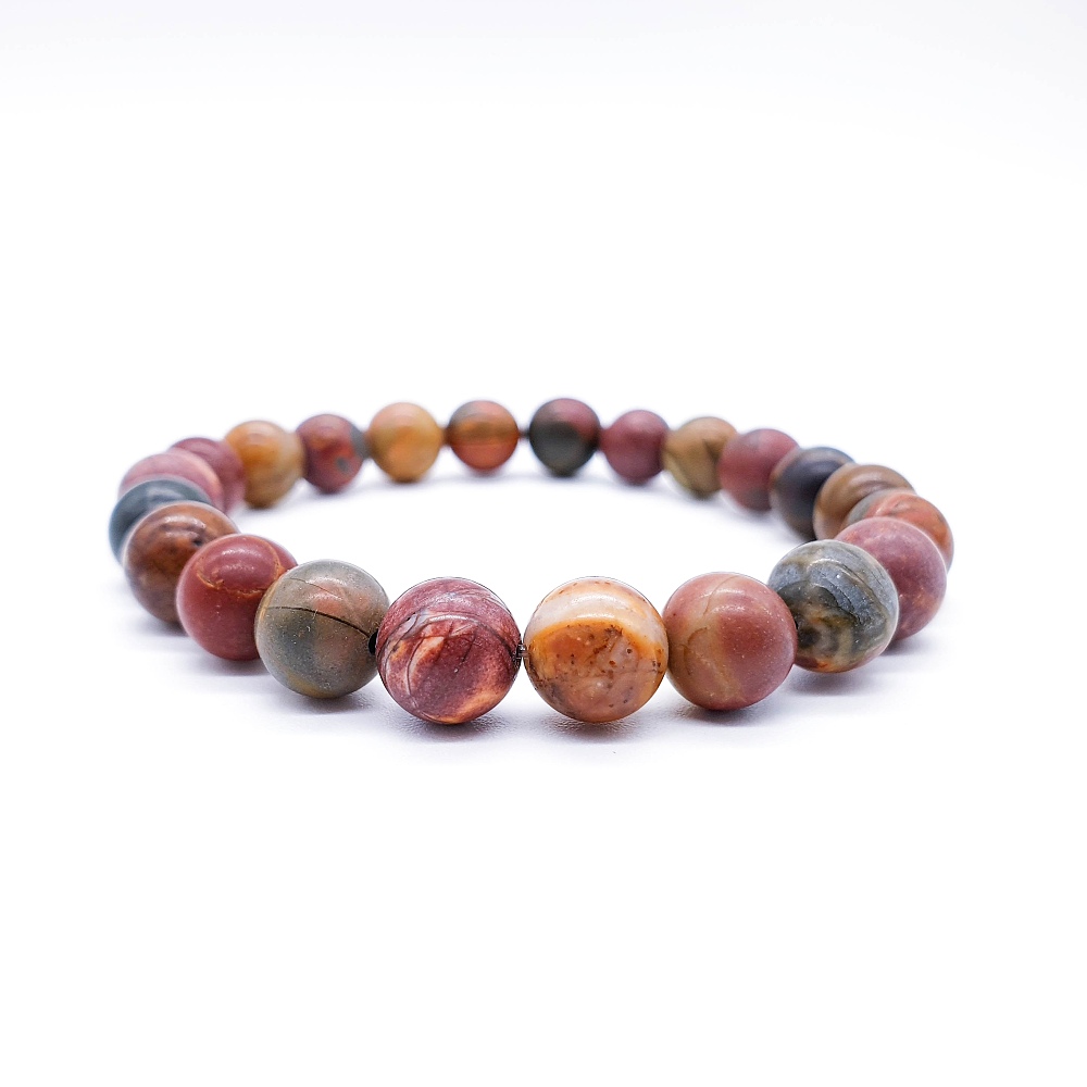Jaspis picasso 8 mm - náramek - Obrázek 2