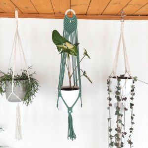 Macramé závěs na květiny GREEN LEAF