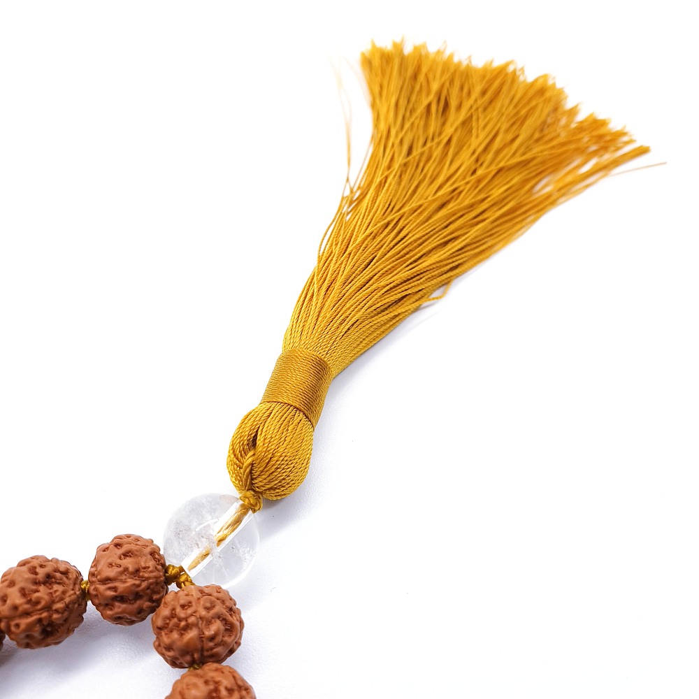 Rudraksha a Křišťál 8 mm - Tradiční Japa Mála náhrdelník - Obrázek 4