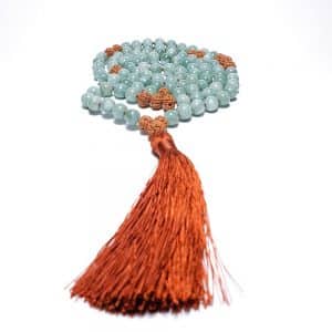 Barmský jadeit, rudraksha 8 mm - Japa Mála náhrdelník
