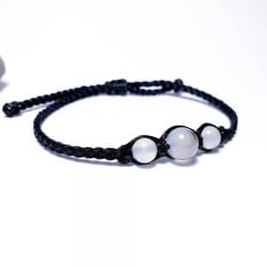 Bílý achát - pletený náramek