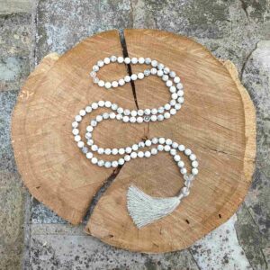 Magnezit, křišťál 8 mm - Japa Mála náhrdelník