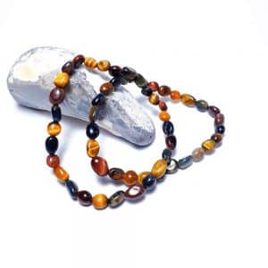 Tygří oko mix oblázky - náramek