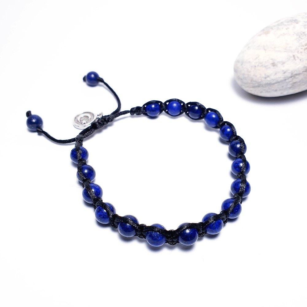 Lapis lazuli 6 mm - shamballa náramek - Obrázek 2