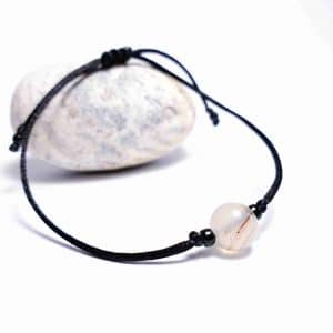Bílý achát - simple náramek