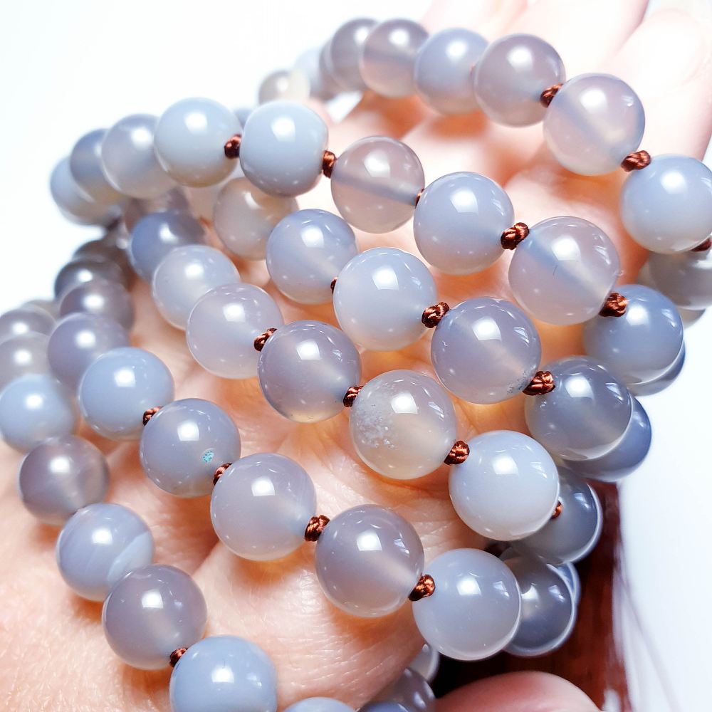 Šedý achát 8 mm - Japa Mála náhrdelník - Obrázek 5