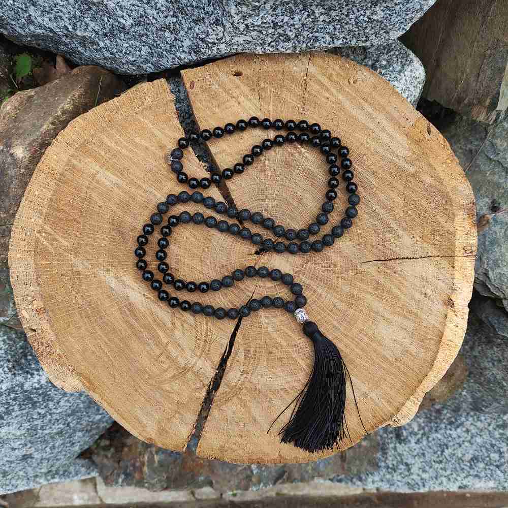 Turmalín a lávový kámen 8 mm - Japa Mála náhrdelník - Obrázek 5