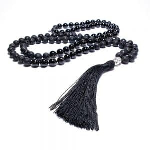 Turmalín a lávový kámen 8 mm - Japa Mála náhrdelník