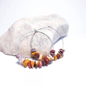 Jaspis mookait zlomky - náušnice