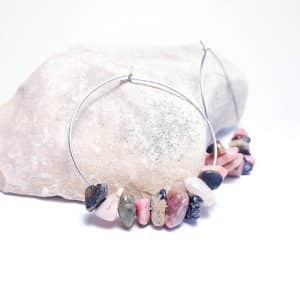 Rodonit zlomky - náušnice