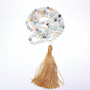 Amazonit a křišťál 8 mm - Japa Mála náhrdelník