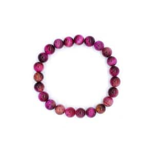 Tygří oko magenta 8 mm - náramek