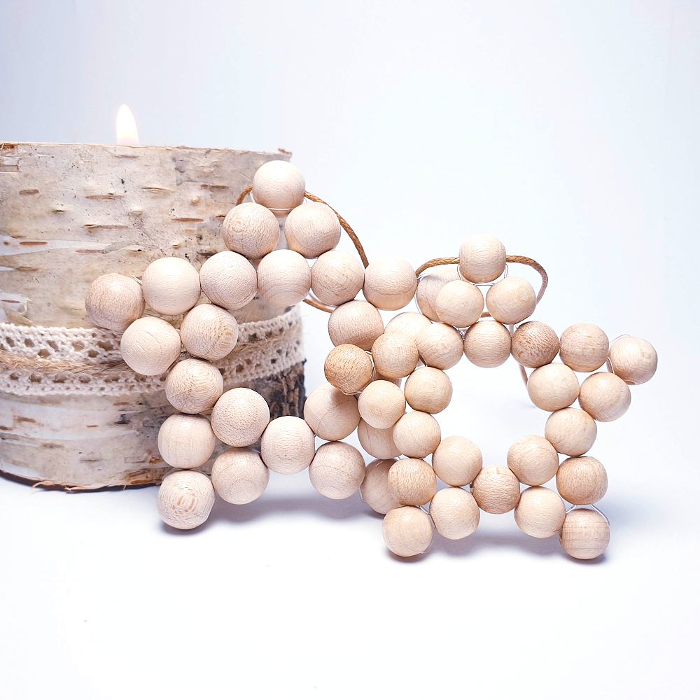 Dřevěná hvězda 6,8 cm - vánoční ozdoba - Obrázek 6