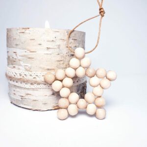 Dřevěná hvězda 5,5 cm - vánoční ozdoba