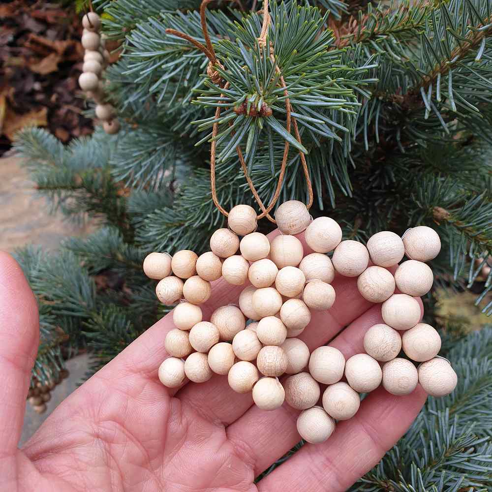 Dřevěná hvězda 6,8 cm - vánoční ozdoba - Obrázek 3