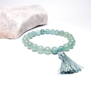 Avanturín a barmský jadeit 8 mm - mala náramek