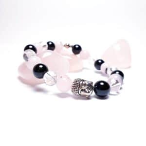 Turmalín, jaspis, křišťál - buddha náramek