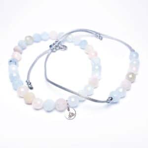 Morganit fazetovaný 6 mm - sada náramků