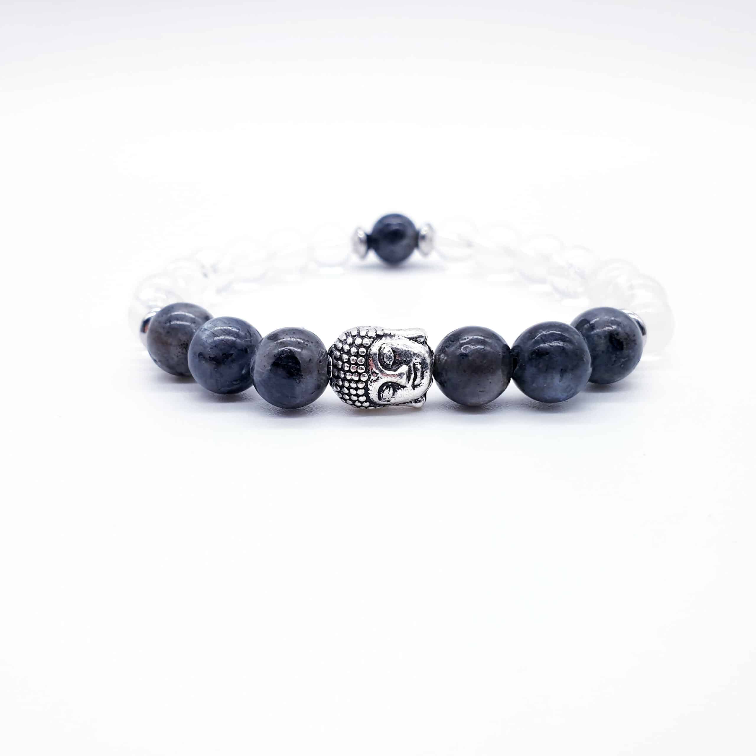 Larvikit, křišťál - buddha náramek - Obrázek 3