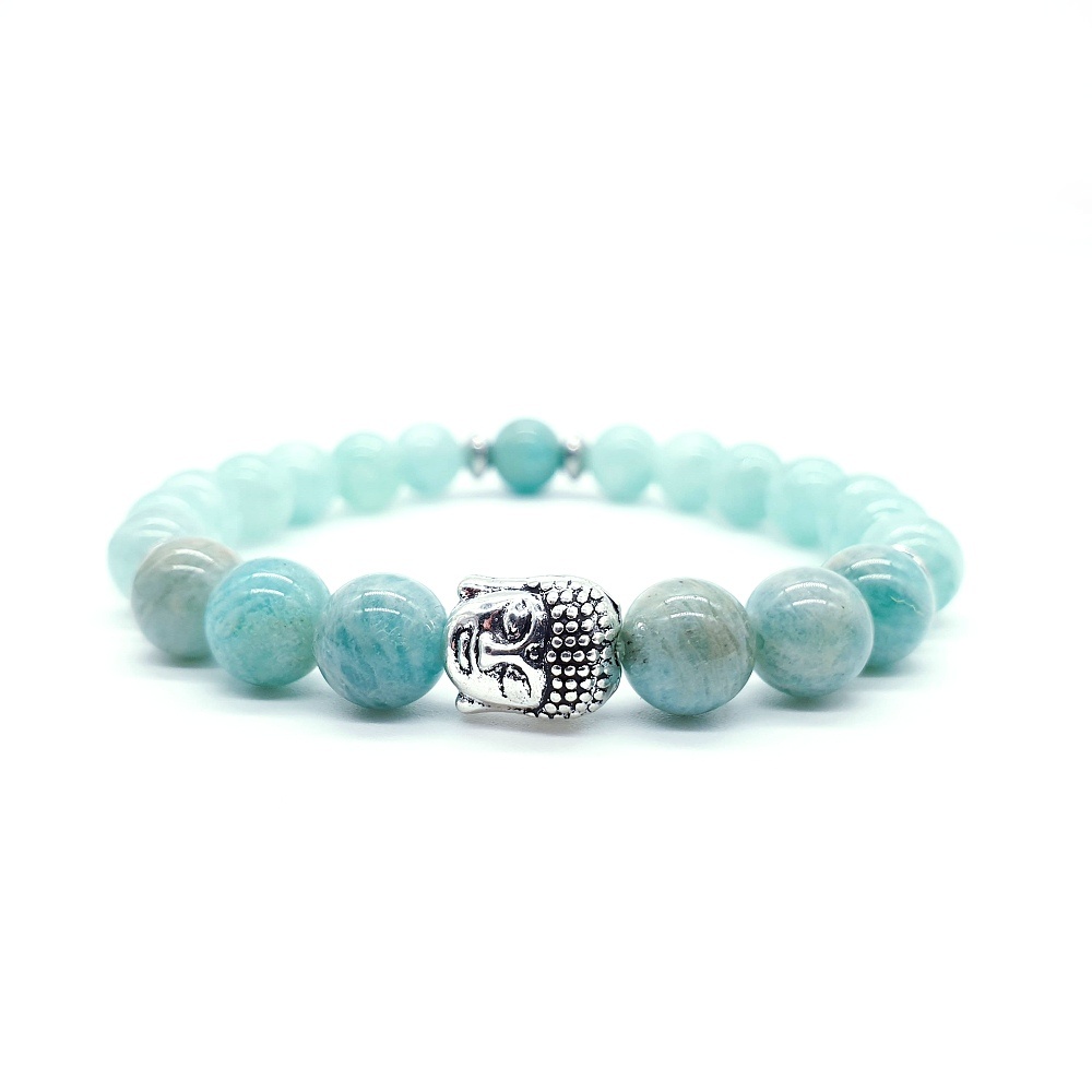 Amazonit 8 mm - buddha náramek