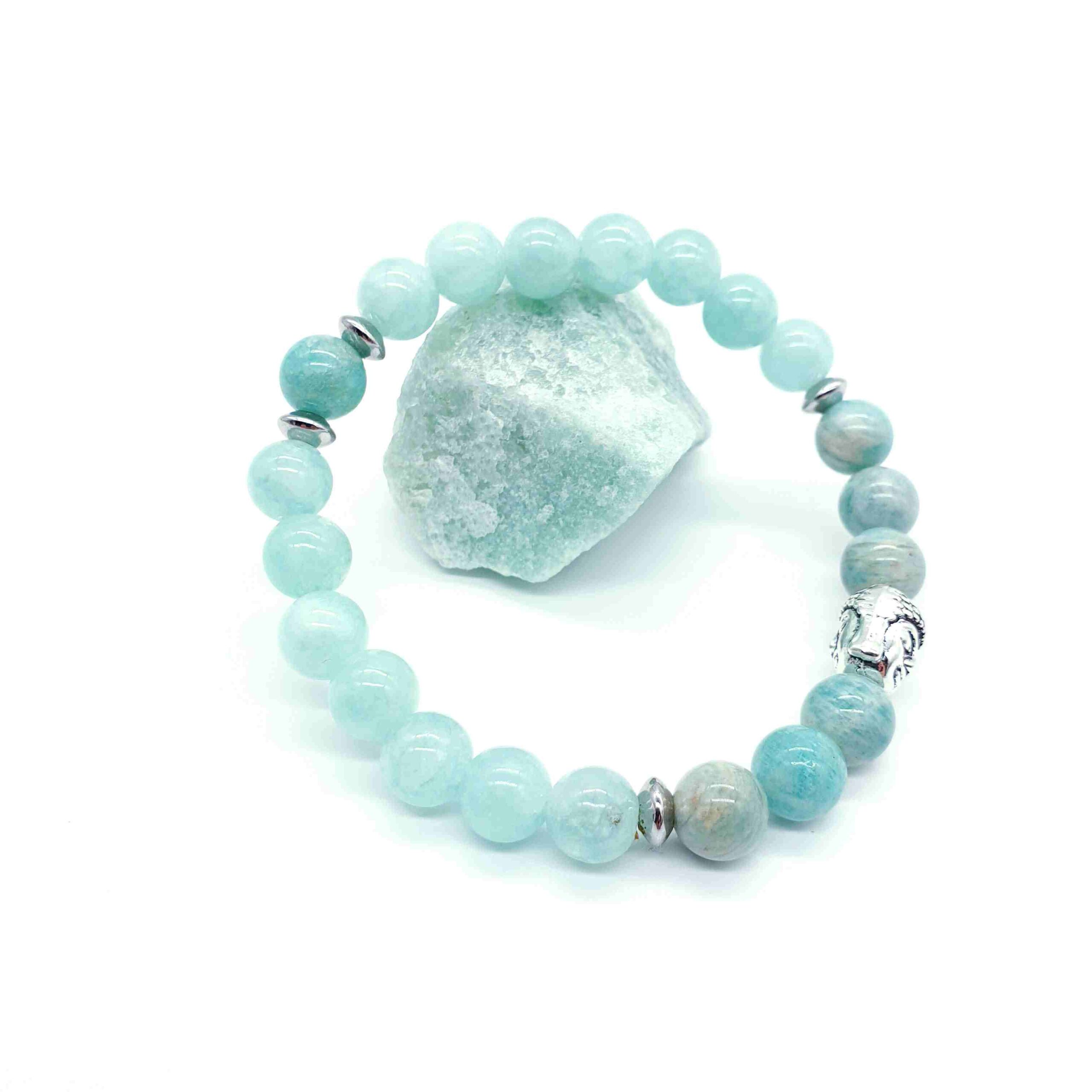 Amazonit 8 mm - buddha náramek - Obrázek 3