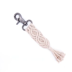 Macramé klíčenka - latté