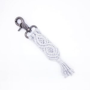 Macramé klíčenka - grey