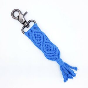 Macramé klíčenka - blue