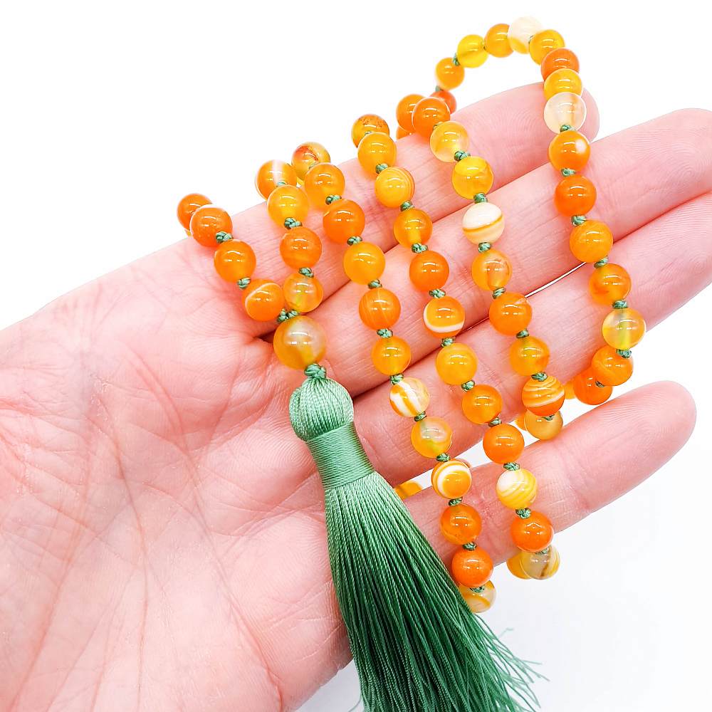 Oranžový achát 6 mm - Japa Mála náhrdelník - Obrázek 2