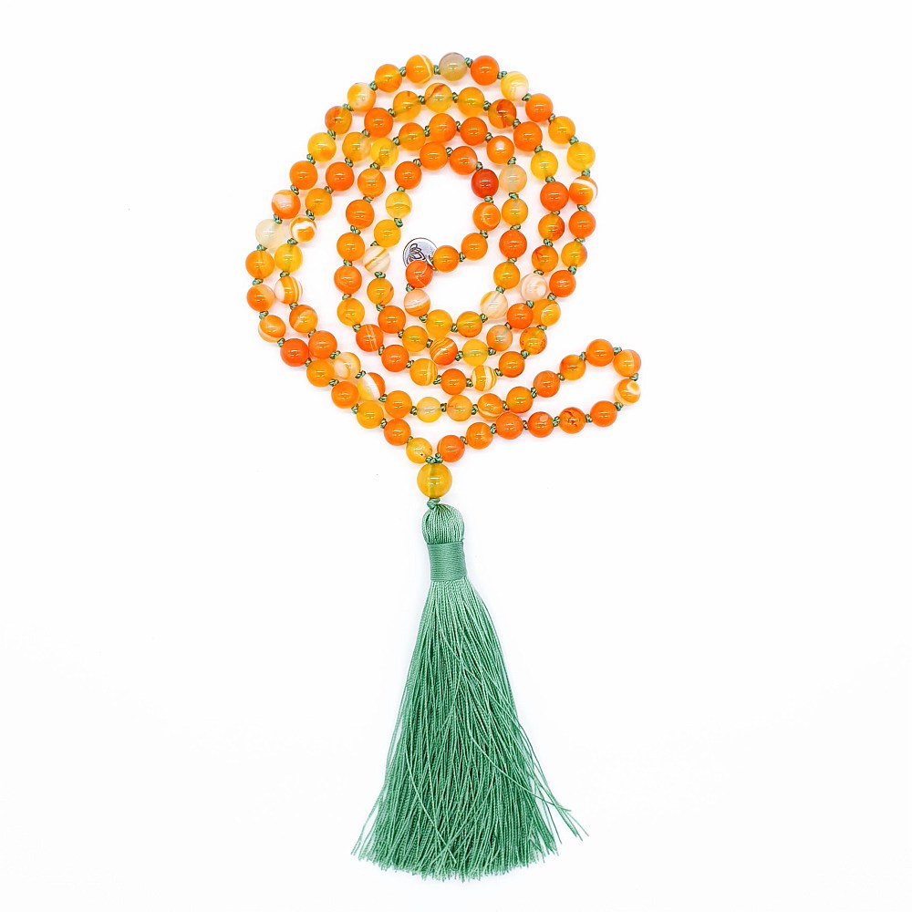 Oranžový achát 6 mm - Japa Mála náhrdelník