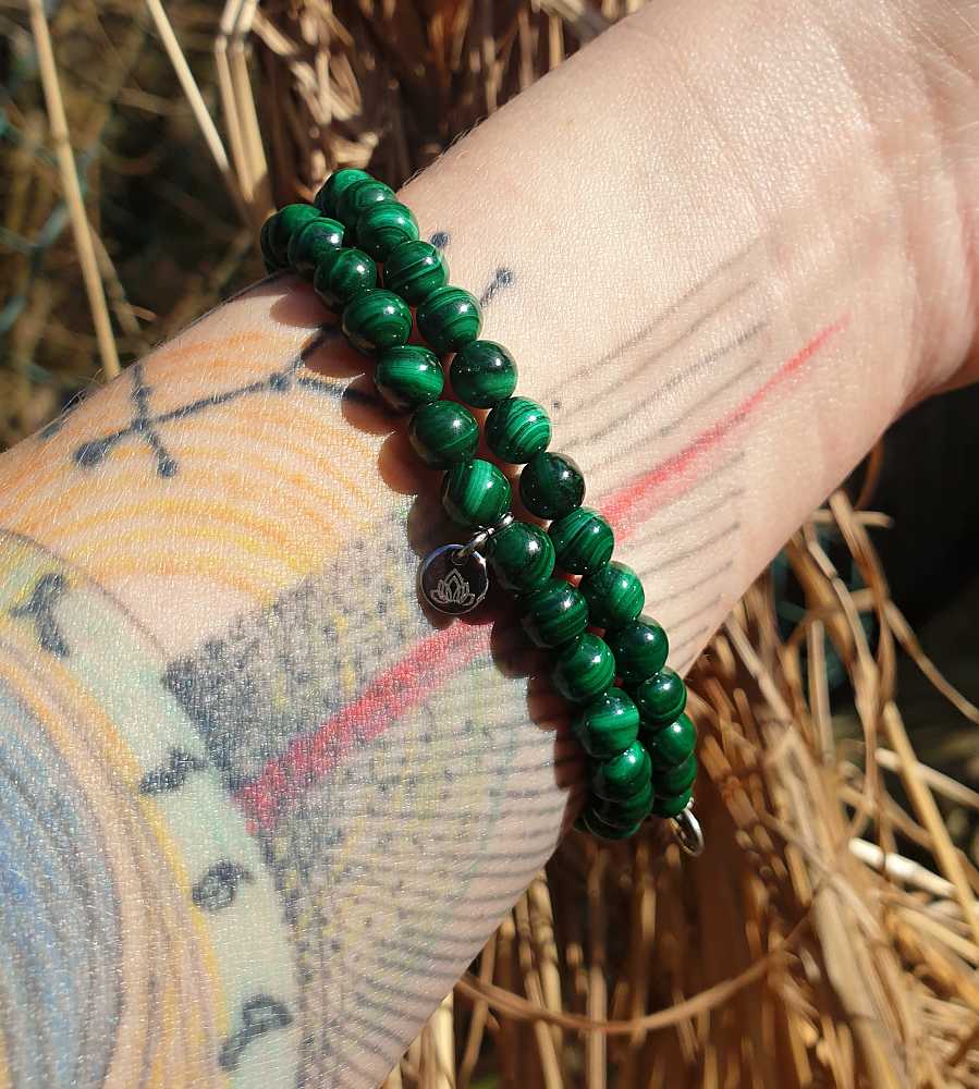 Malachit 6 mm- náramek - Obrázek 2