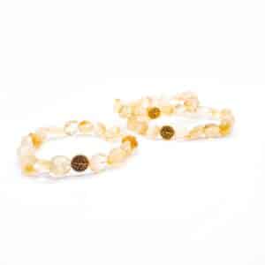 Citrín oblázky se stromem života - náramek