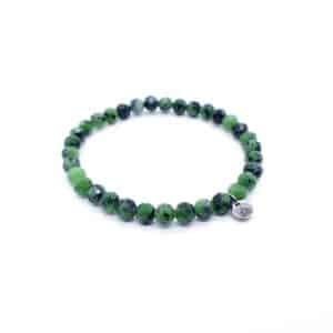 Epidot fazetovaný 6 mm - náramek