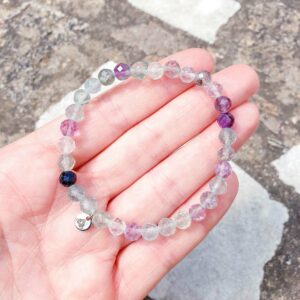 Fluorit fazetovaný 6 mm - náramek