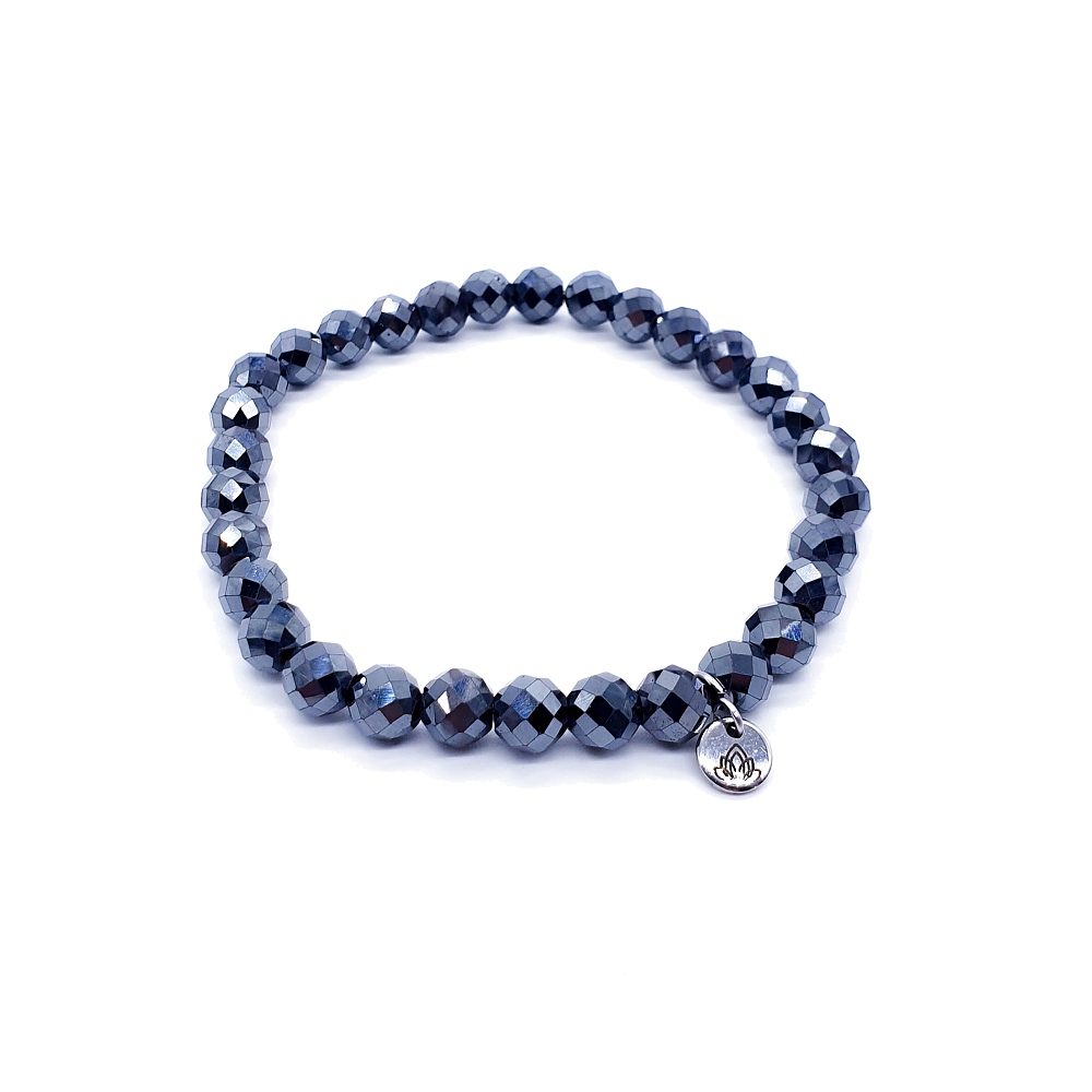 Hematit fazetovaný 6 mm - náramek - Obrázek 3