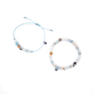 Amazonit fazetovaný 6 mm - sada náramků