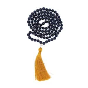 Turmalín, lávový kámen a křišťál 8 mm - Japa Mála náhrdelník