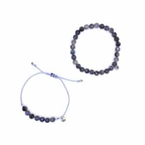 Cordierit fazetovaný 6 mm - sada náramků