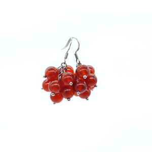 Karneol 8 mm - rybízové náušnice