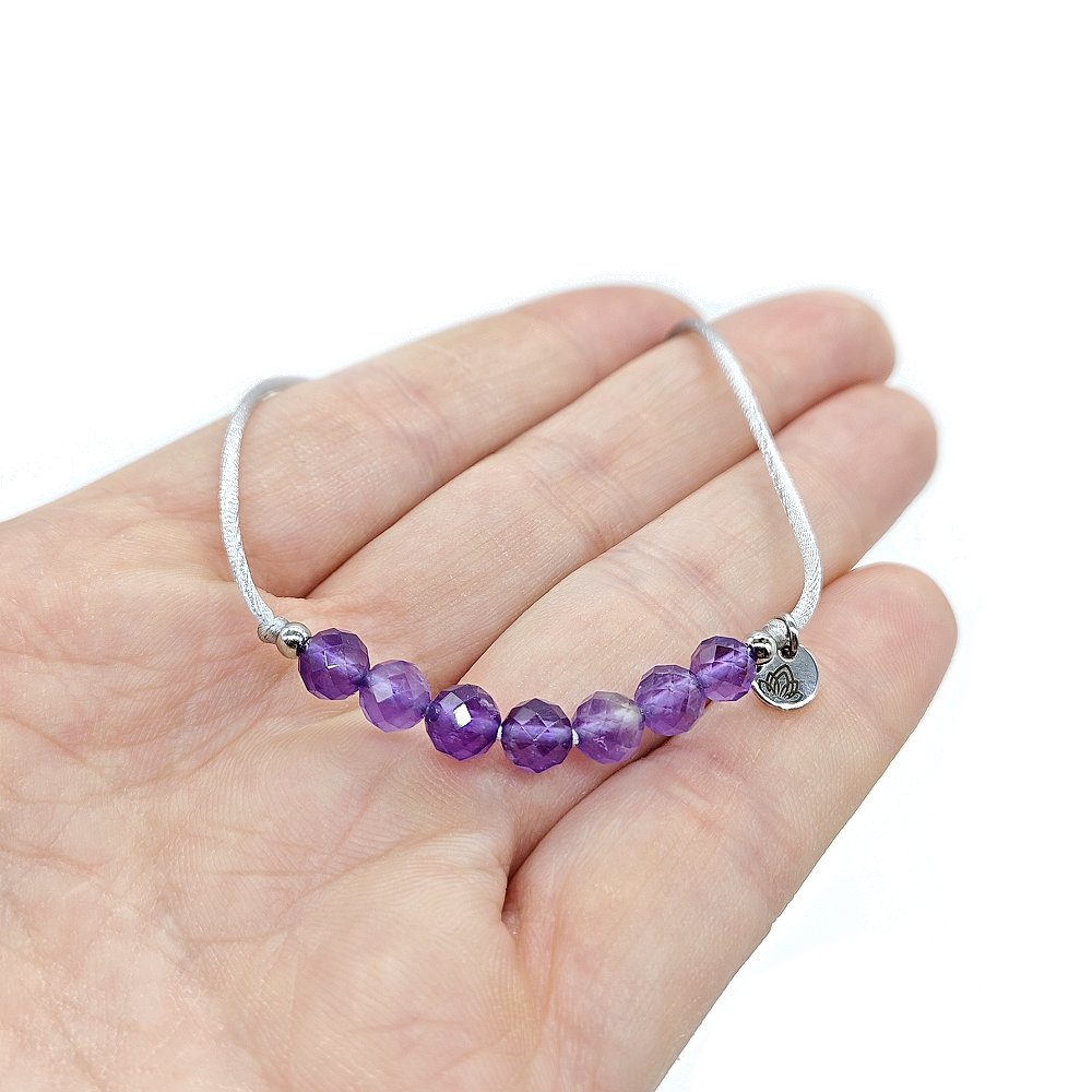 Ametyst fazetovaný 6 mm - silky náramek - Obrázek 3