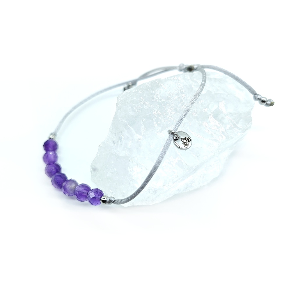 Ametyst fazetovaný 6 mm - silky náramek - Obrázek 4