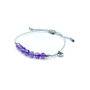 Ametyst fazetovaný 6 mm - silky náramek