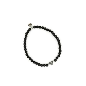 Turmalín 5 mm - náramek s iniciálou