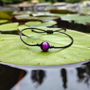 Tygří oko fialové (barvené) - simple náramek