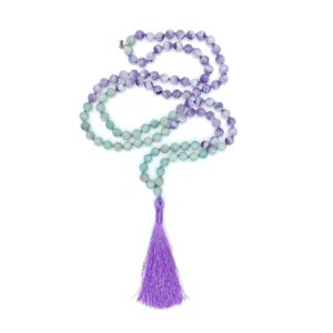 Ametyst, amazonit 8 mm - Japa Mála náhrdelník