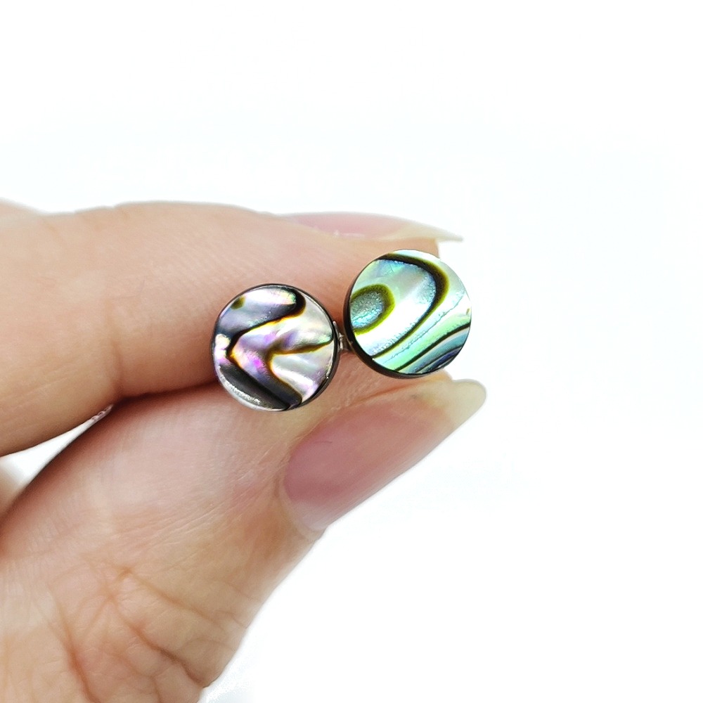 Pecky abalonská mušle 8 mm - náušnice - Obrázek 3