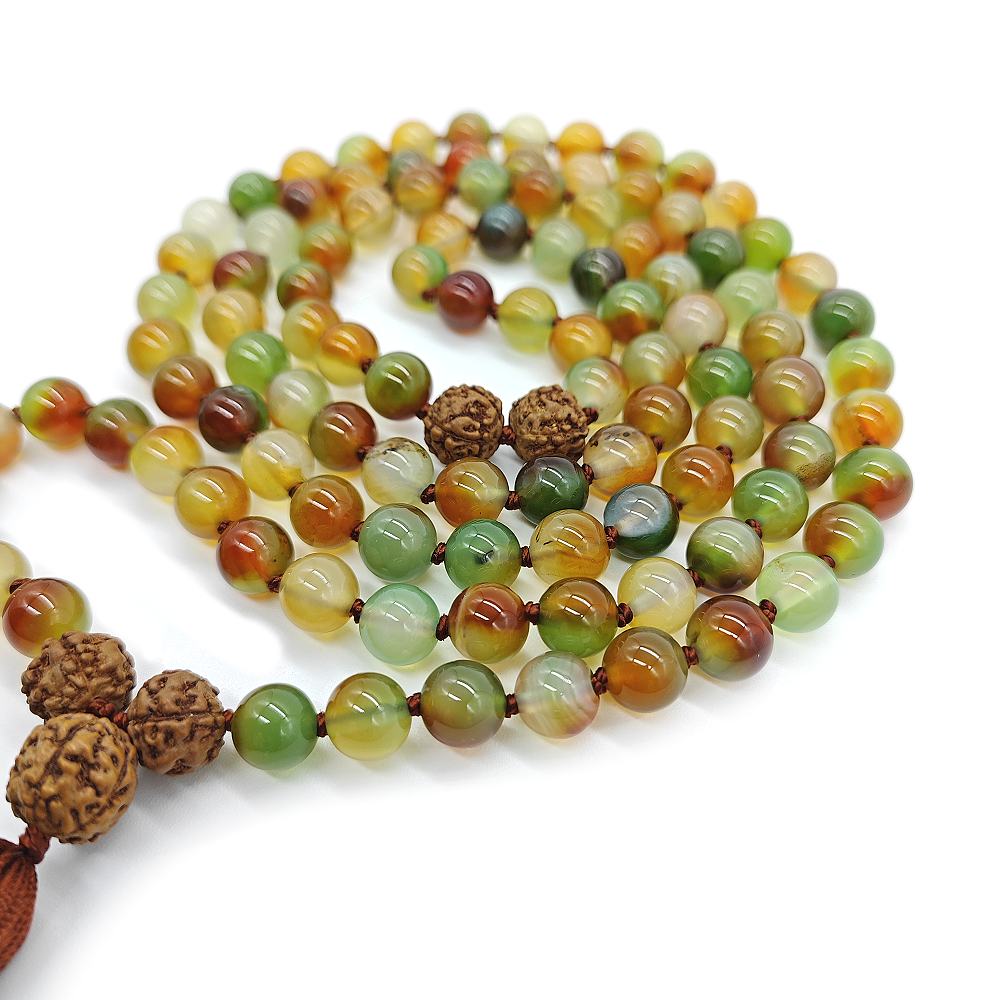 Paví achát 8 mm - Japa Mála náhrdelník - Obrázek 4