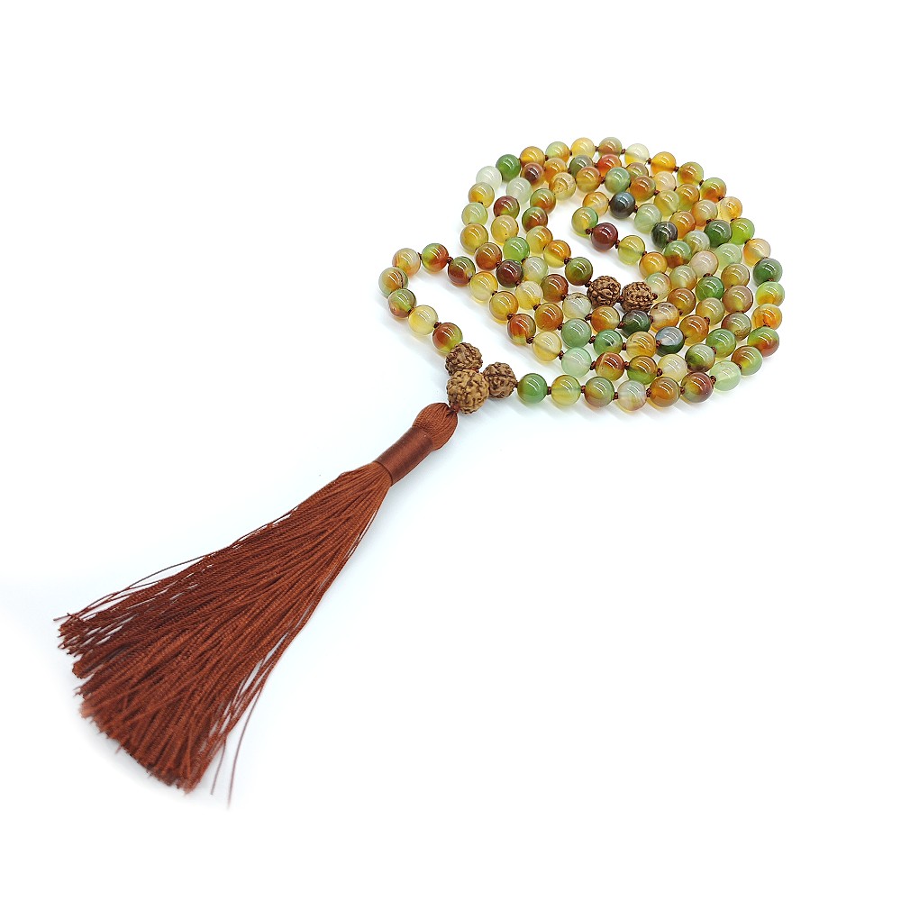 Paví achát 8 mm - Japa Mála náhrdelník - Obrázek 3