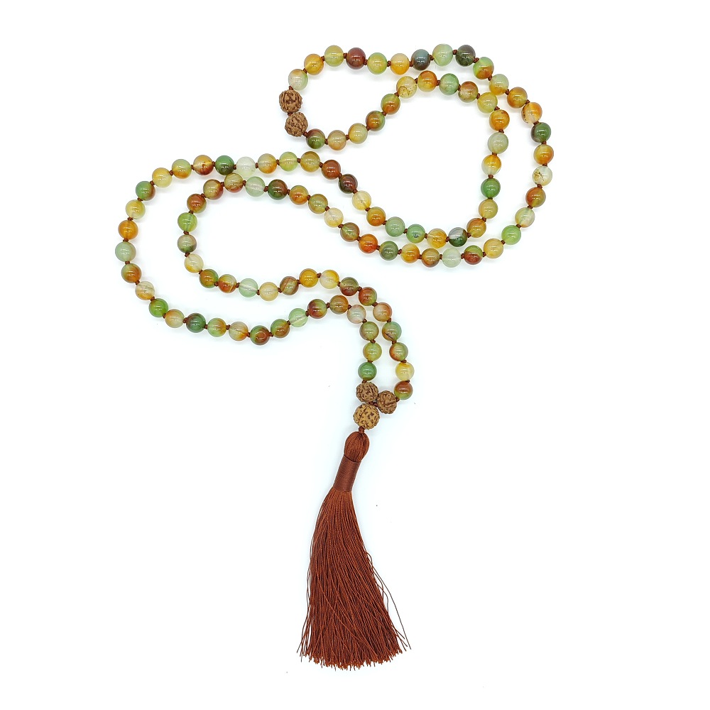 Paví achát 8 mm - Japa Mála náhrdelník - Obrázek 2