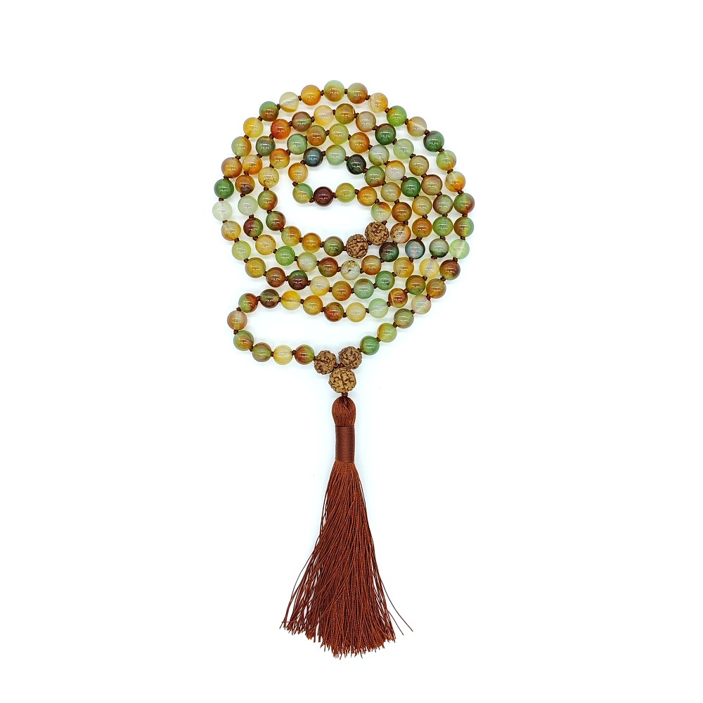 Paví achát 8 mm - Japa Mála náhrdelník